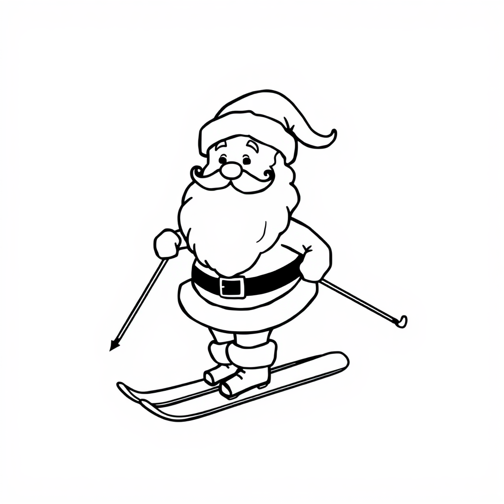 Skiing Santa Claus