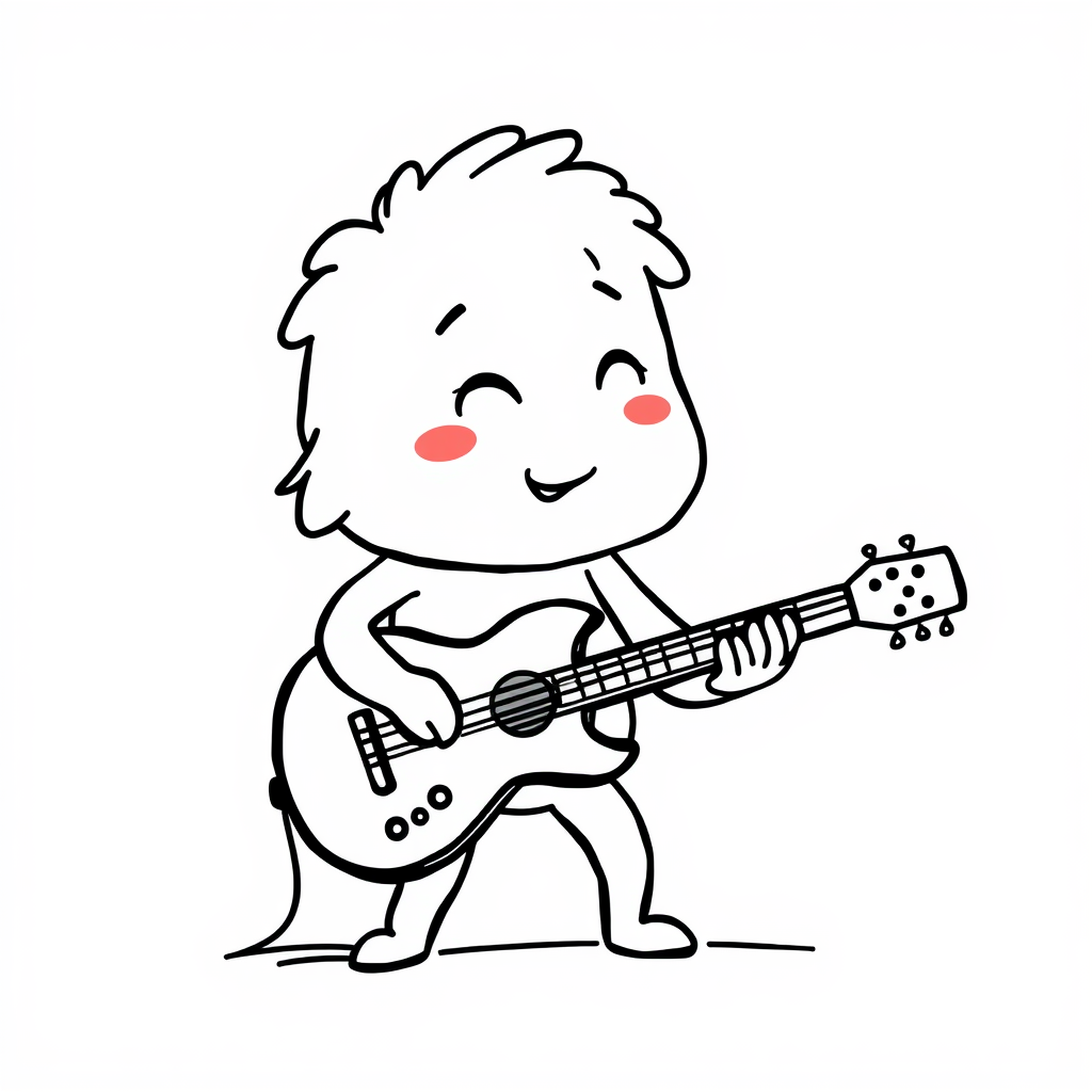 Doodle playing guitar