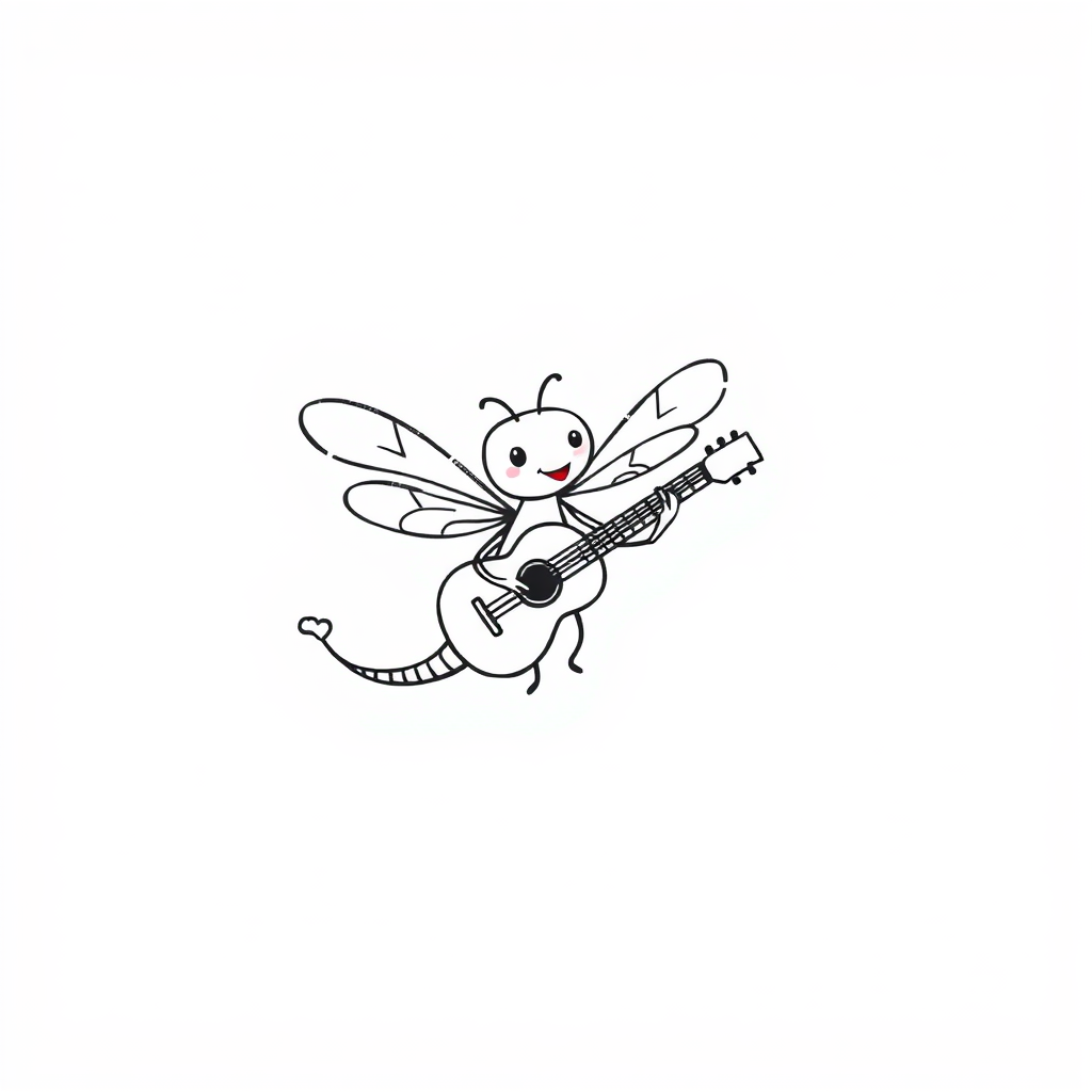 Dragonfly playing guitar