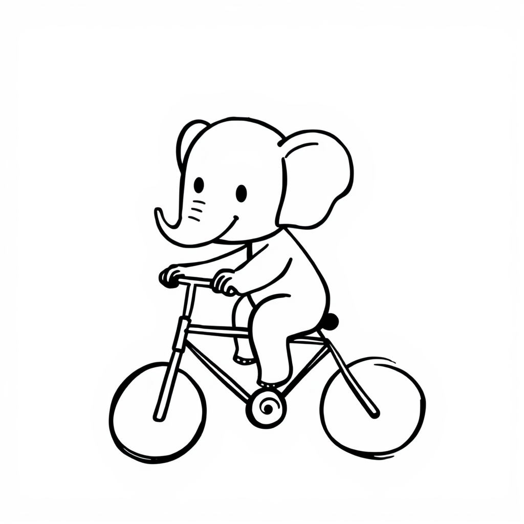 Elephant riding a bicycle