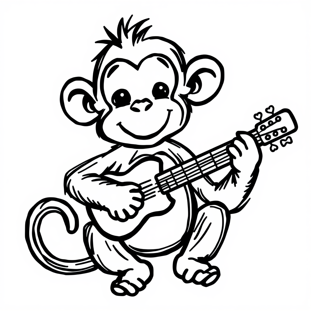 Monkey playing guitar