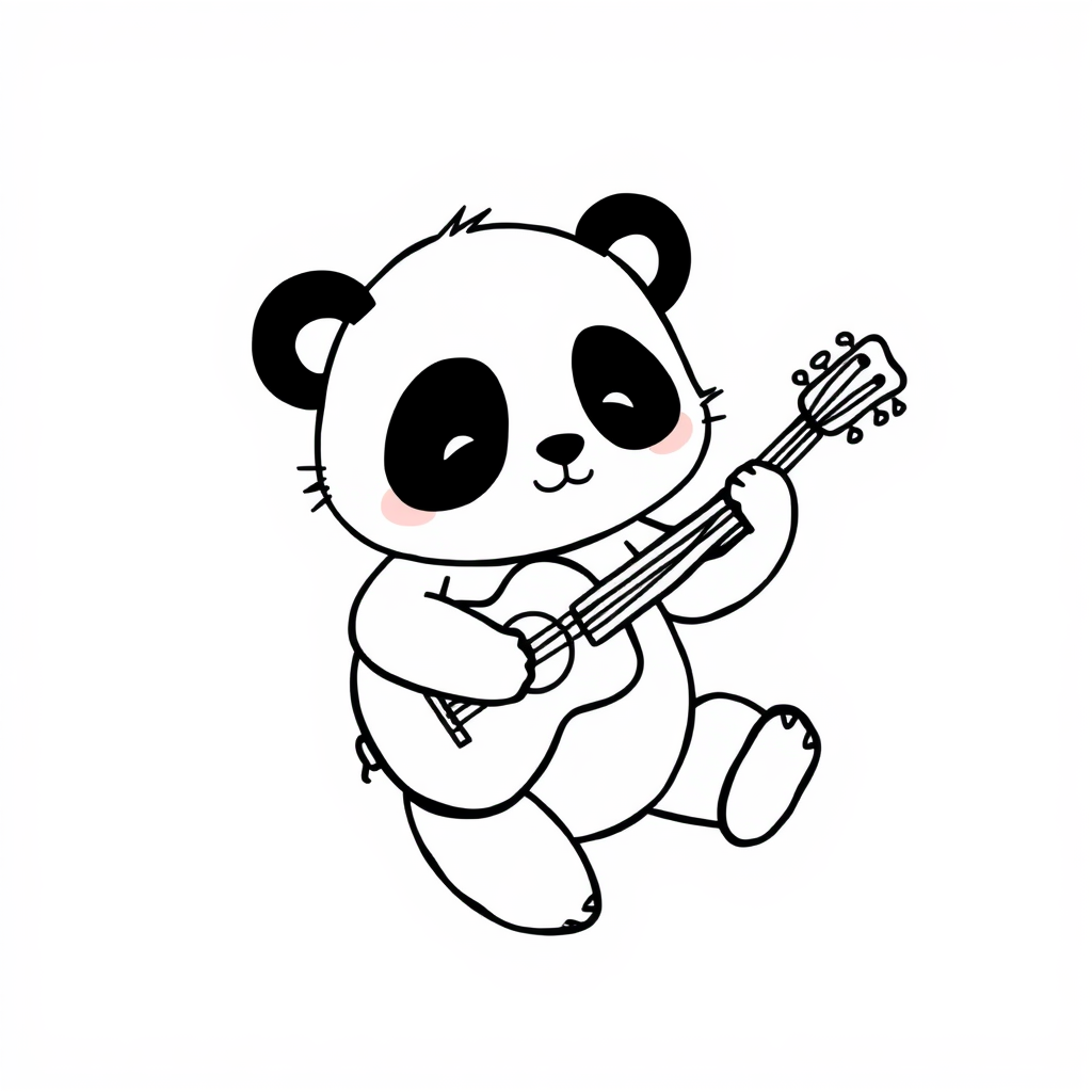 Panda playing guitar