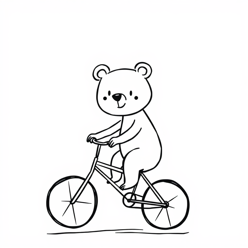 Bear riding a bicycle