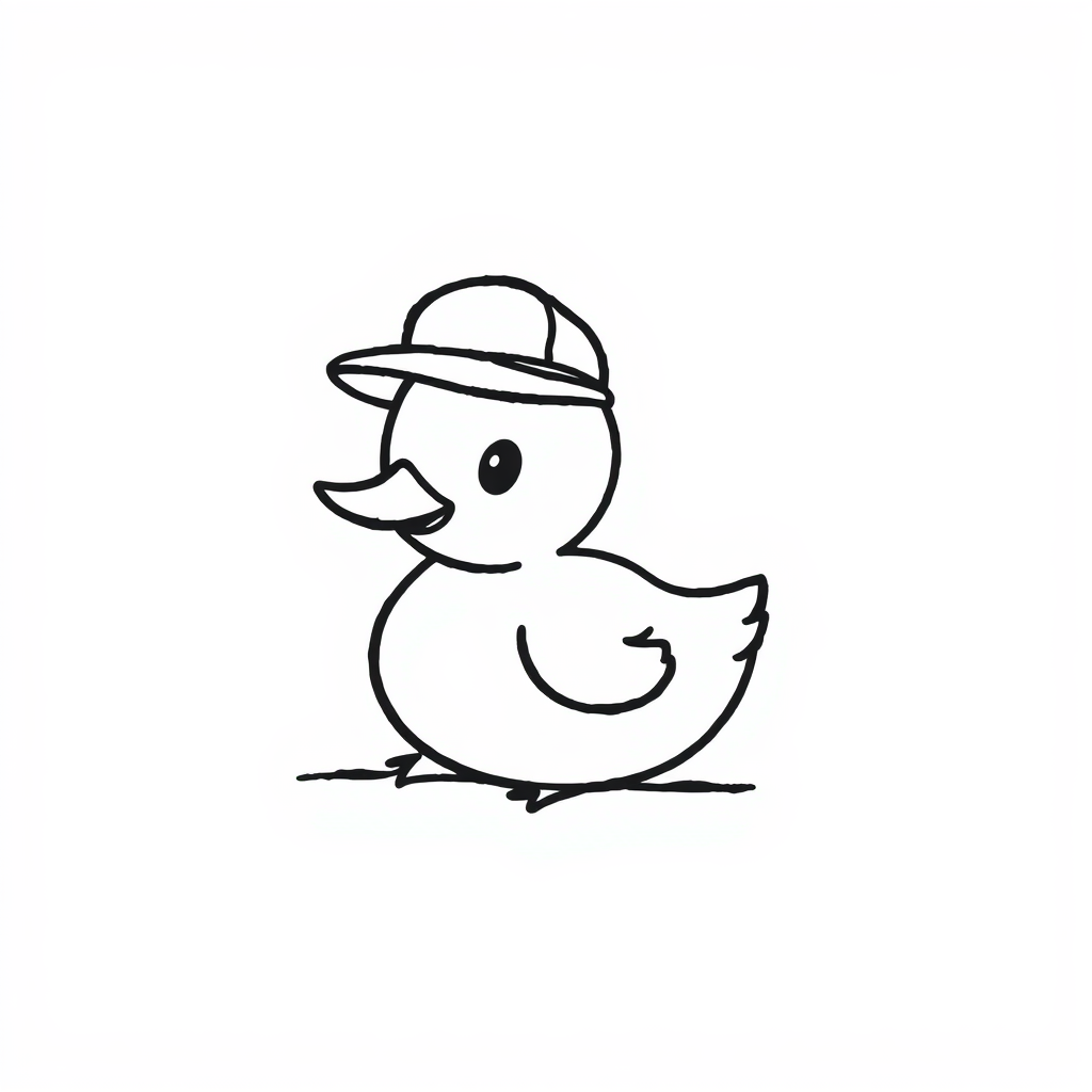 Duck wearing a hat