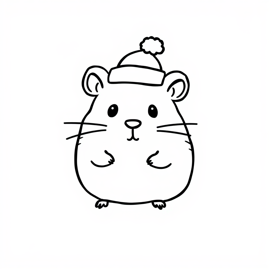 Hamster with a small hat