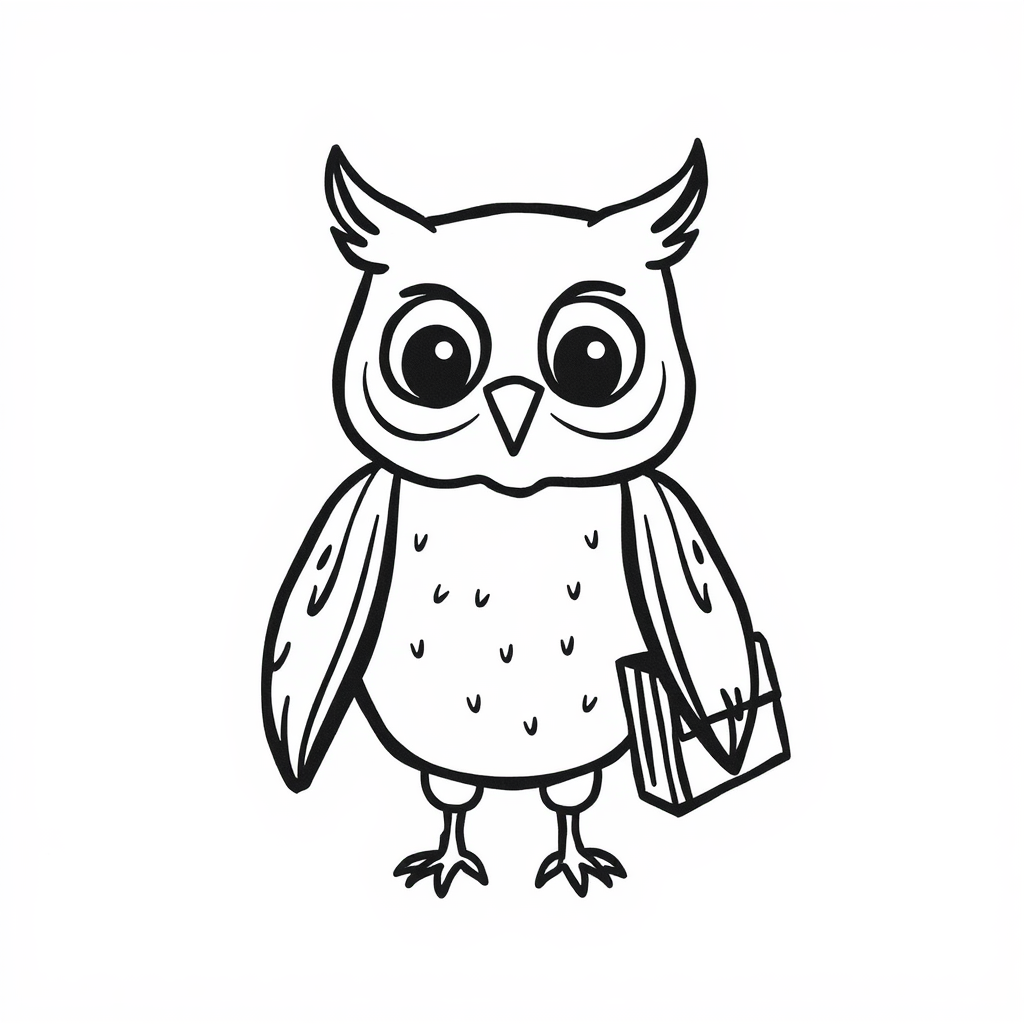 Owl with a briefcase