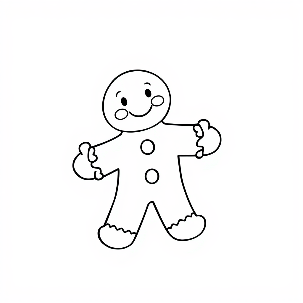 Gingerbread man wearing mittens