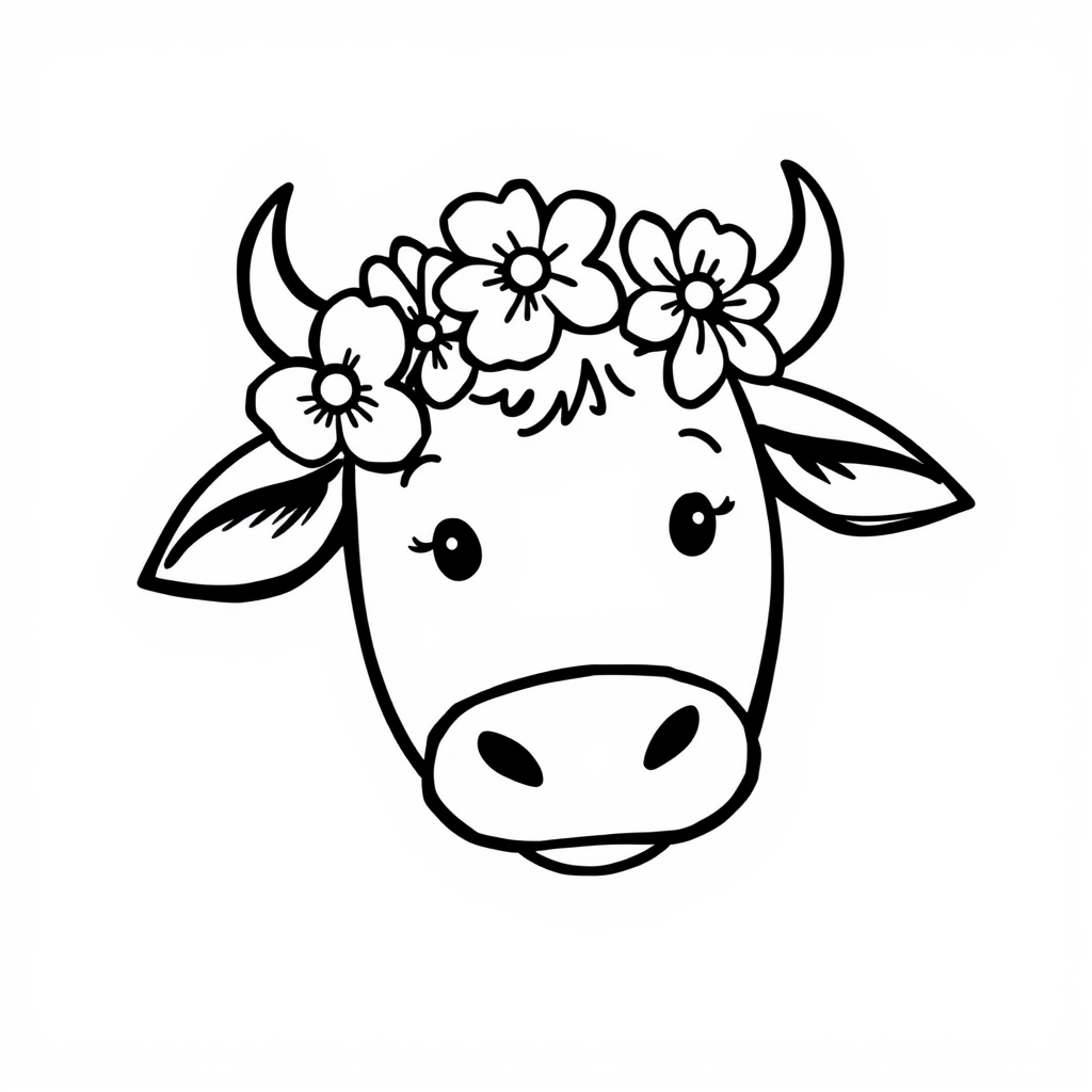 Cow with flower crown