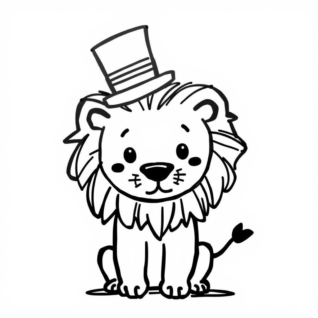 Lion in a top hat