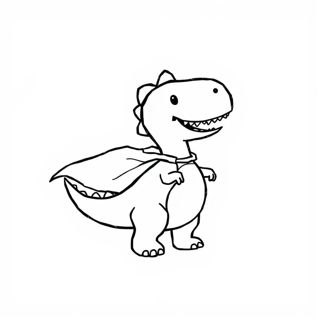 Dino in a superhero cape