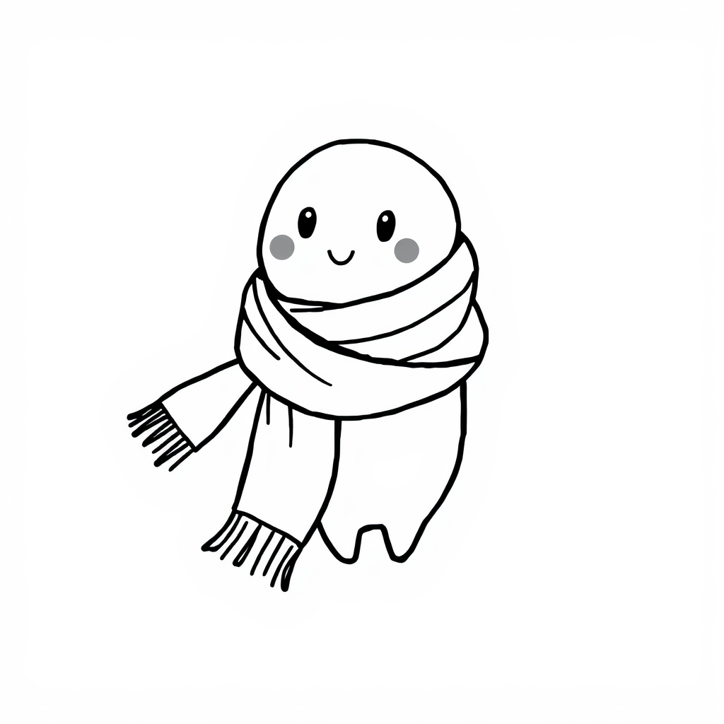 Scarf-wrapped doodle