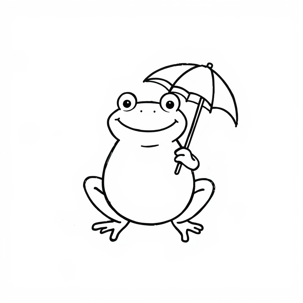 Frog holding a tiny umbrella