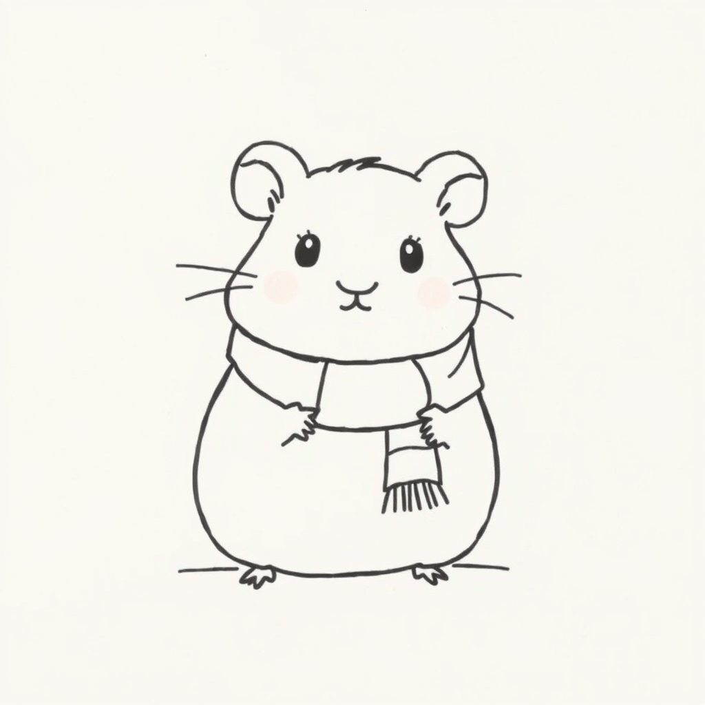 Hamster wearing a scarf