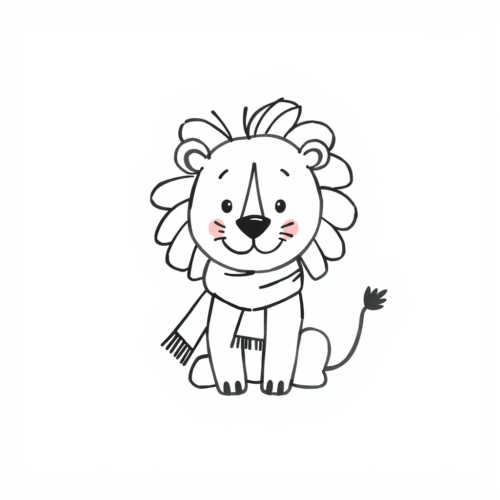 Lion with a scarf