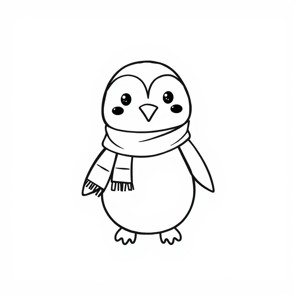 Penguin with a scarf