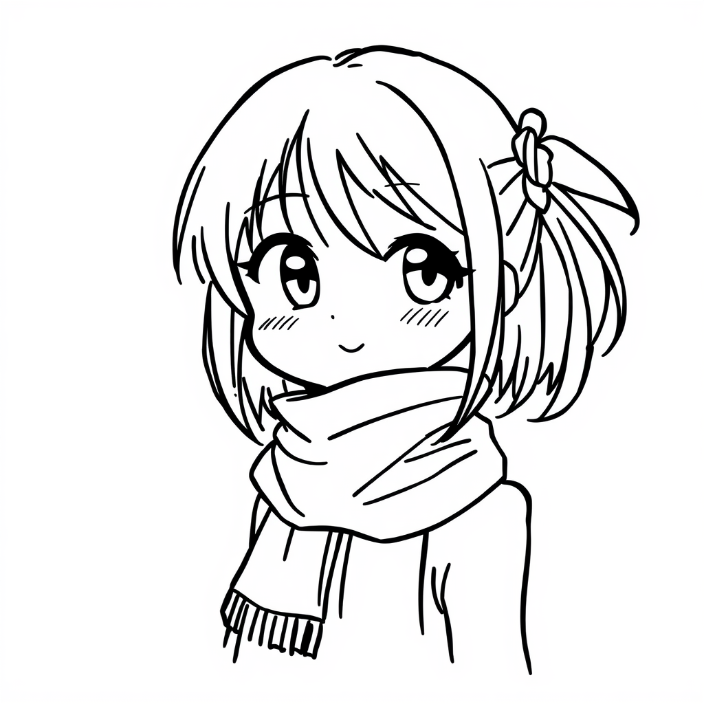 Anime Girl with Scarf