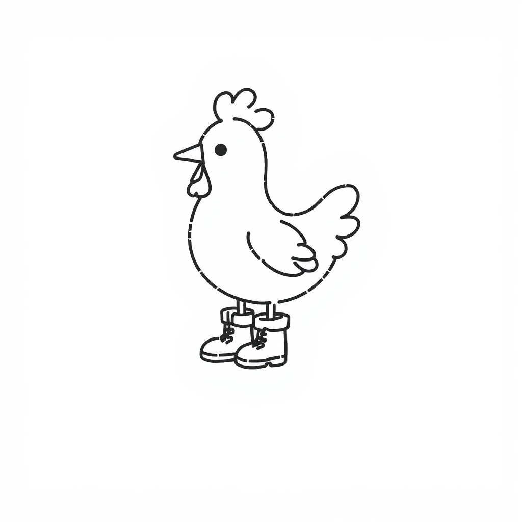 Chicken wearing Boots