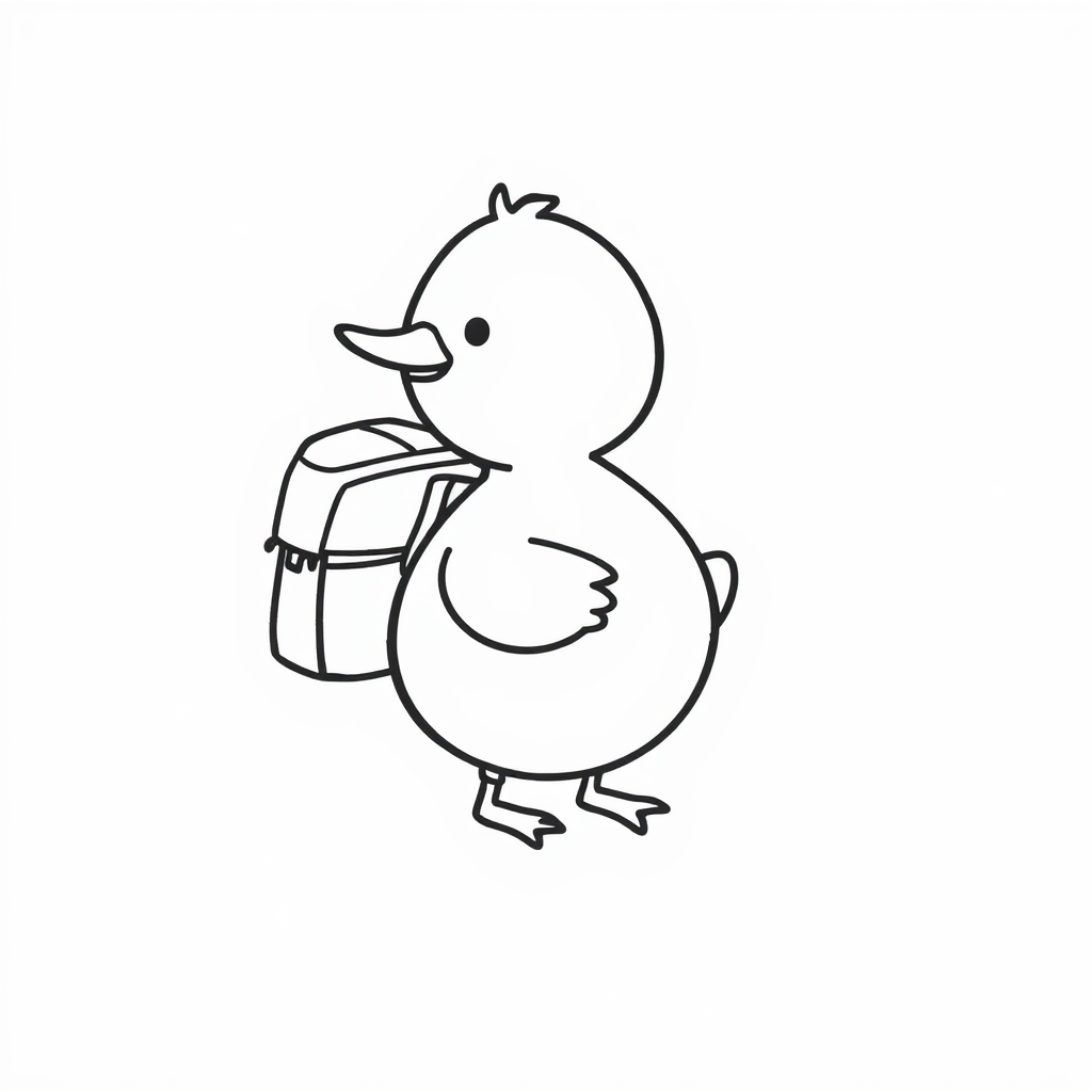 Duck with a backpack