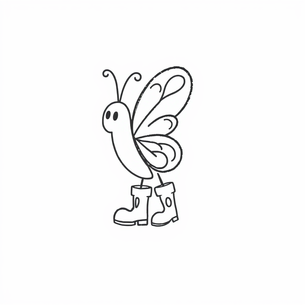 Butterfly wearing boots.