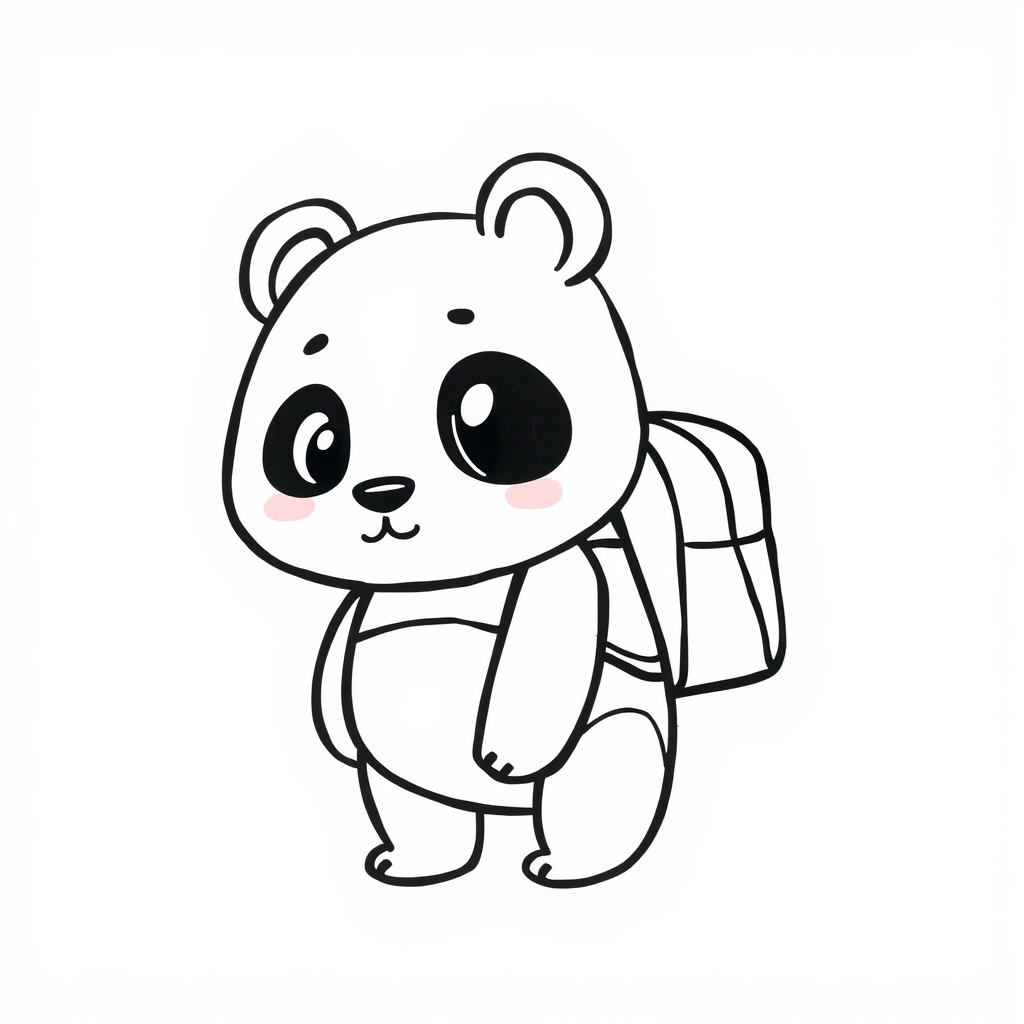 Panda with a backpack.