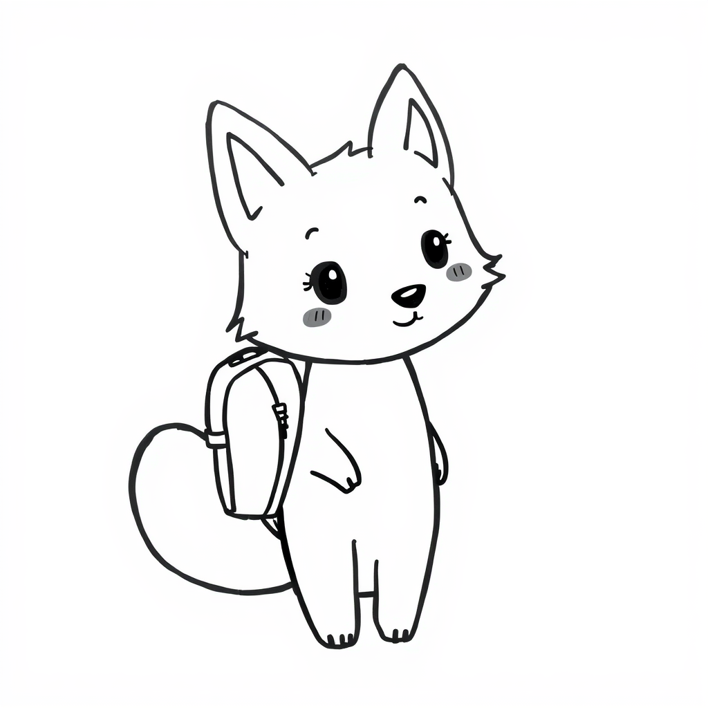 Fox with a backpack