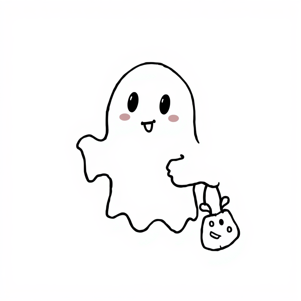 Ghost kid with candy bag