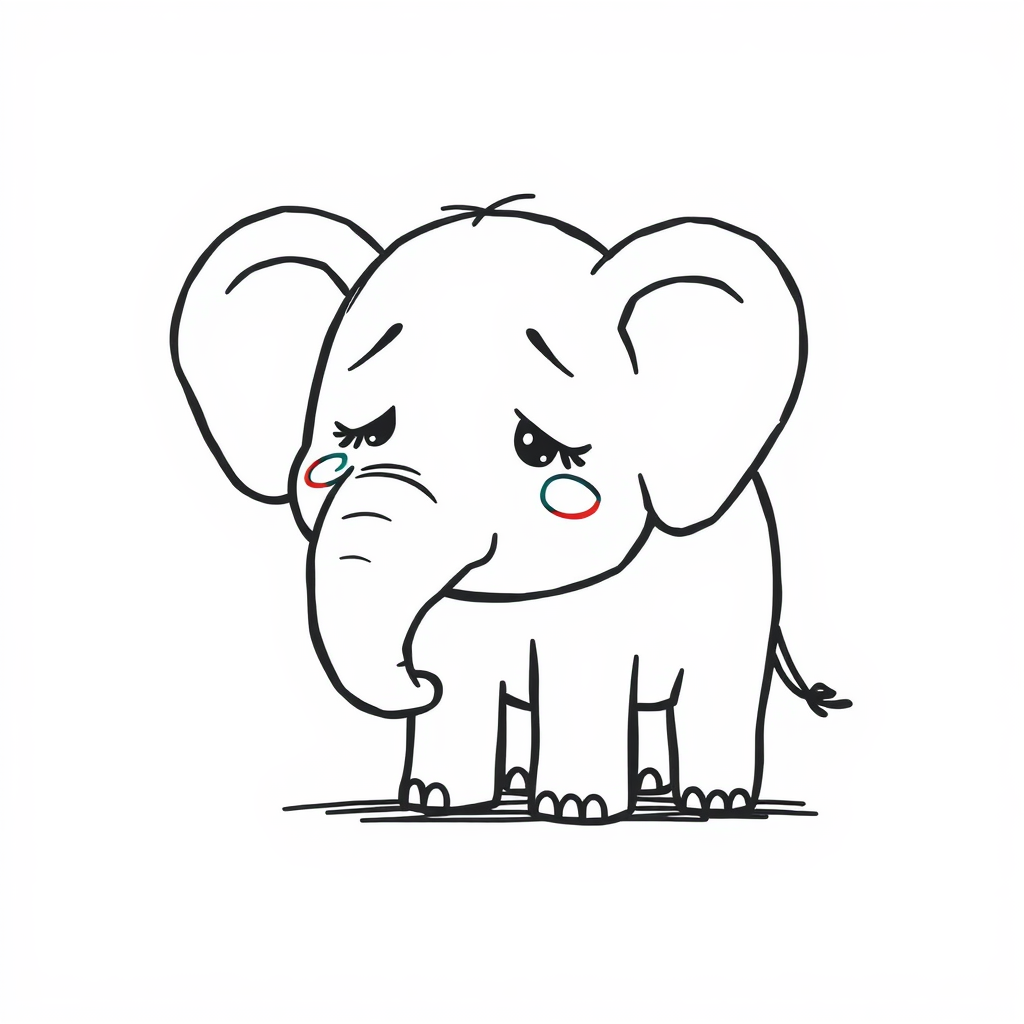 Elephant crying tearfully