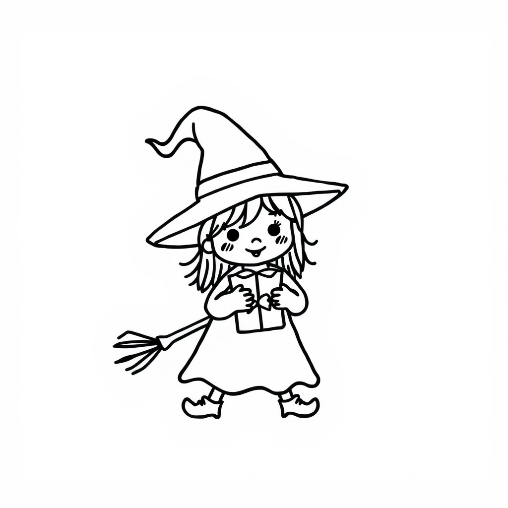 Witch collecting treats