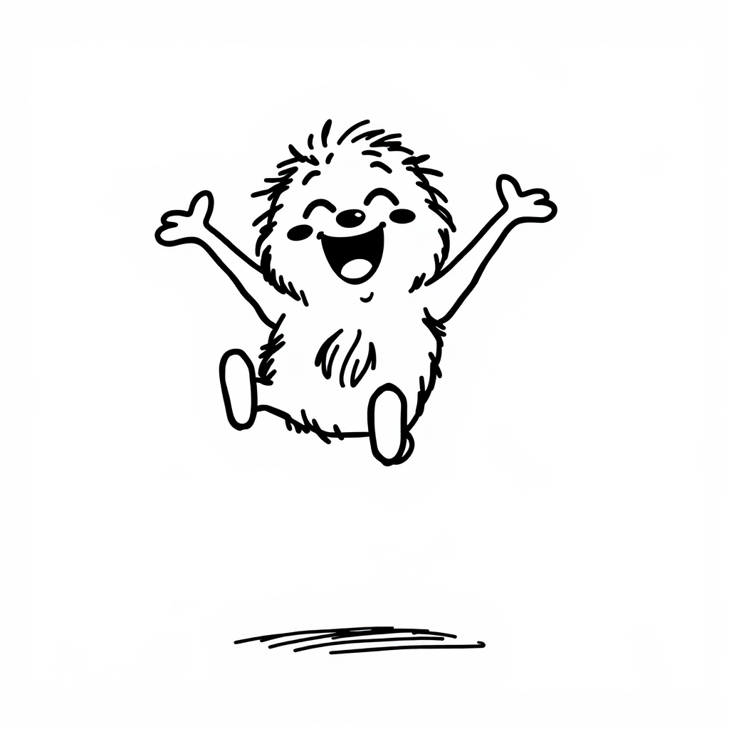 Excited Doodle jumping high