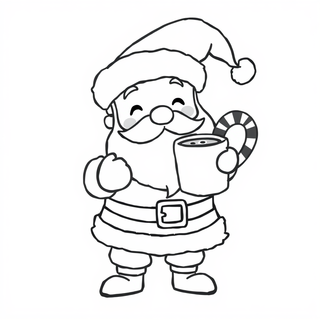 Santa Claus drinking cocoa