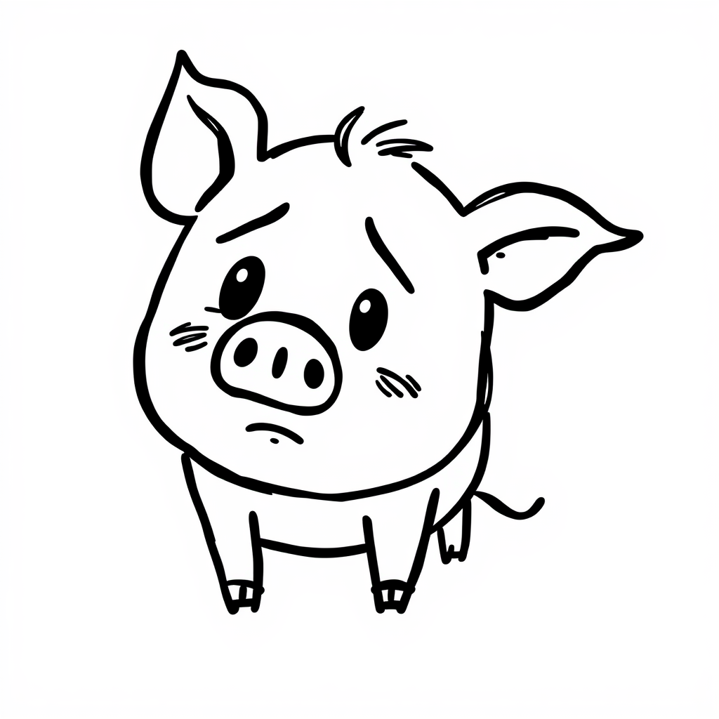 Pig feeling scared