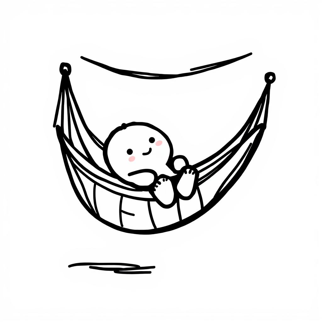 Relaxed Doodle in a hammock.