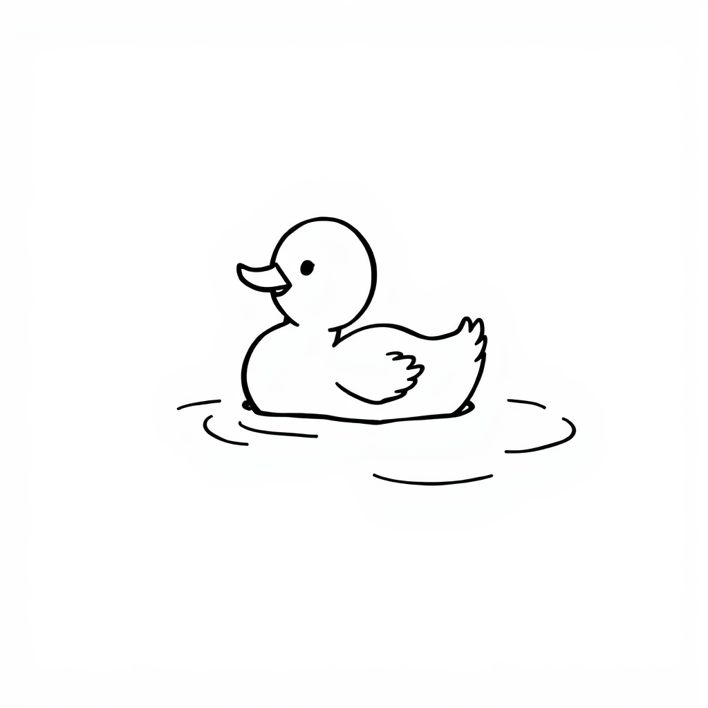 Relaxed Duck Floating Calmly.