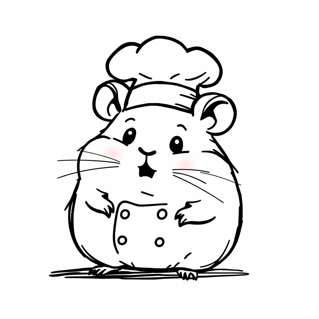 Hamster chef with a hat