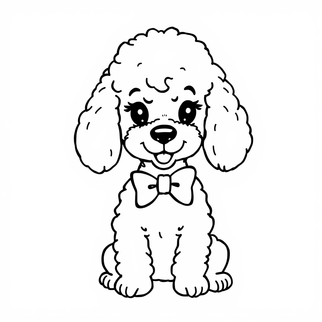 Poodle with a bowtie