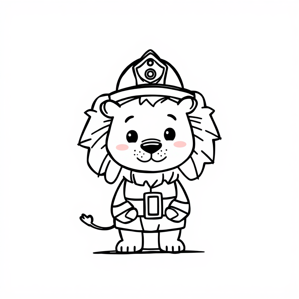 Lion as a Firefighter