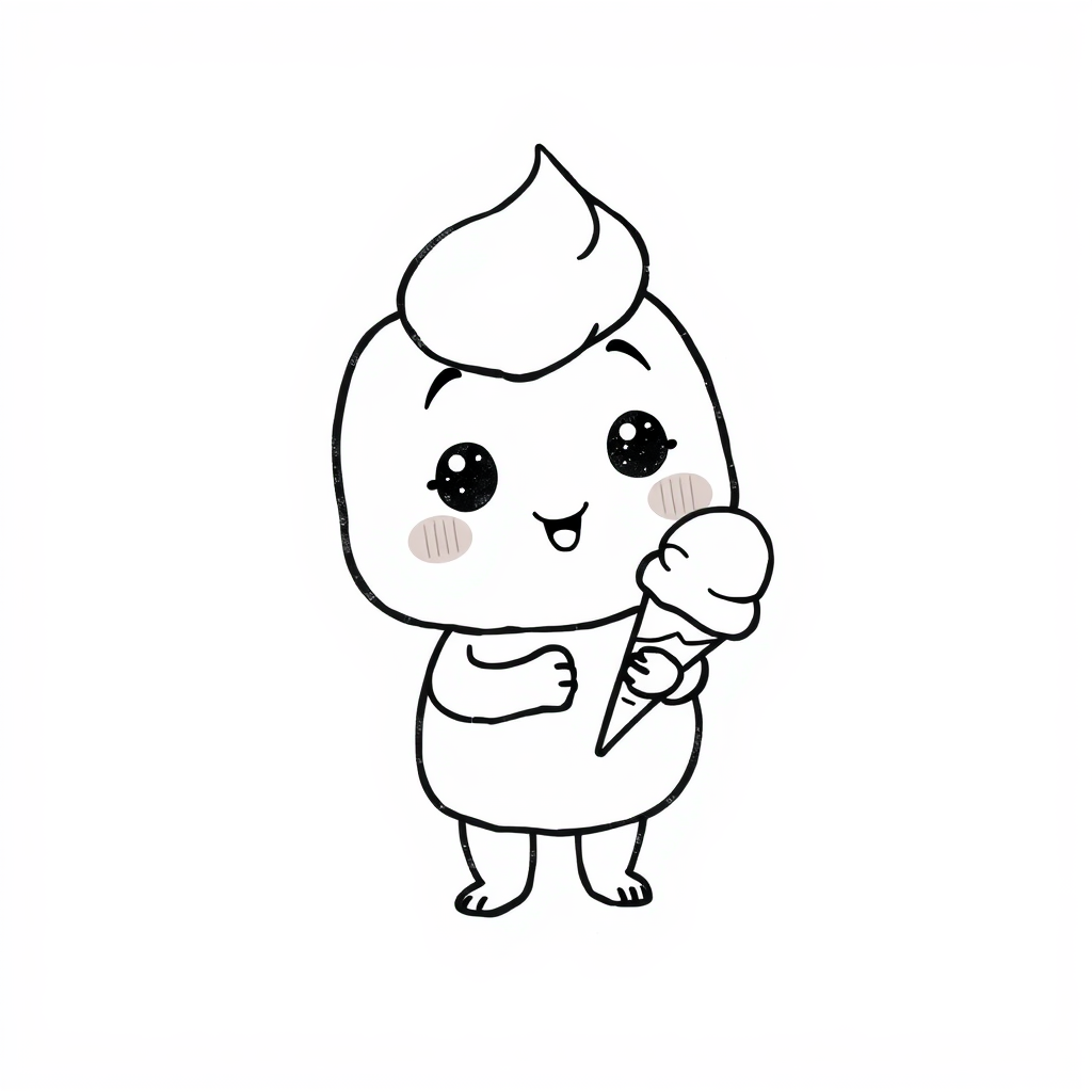 Doodle holding ice cream