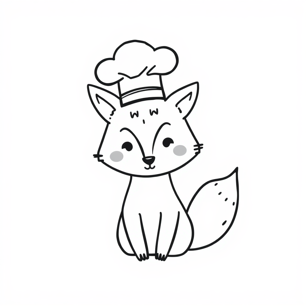 Fox chef with a hat