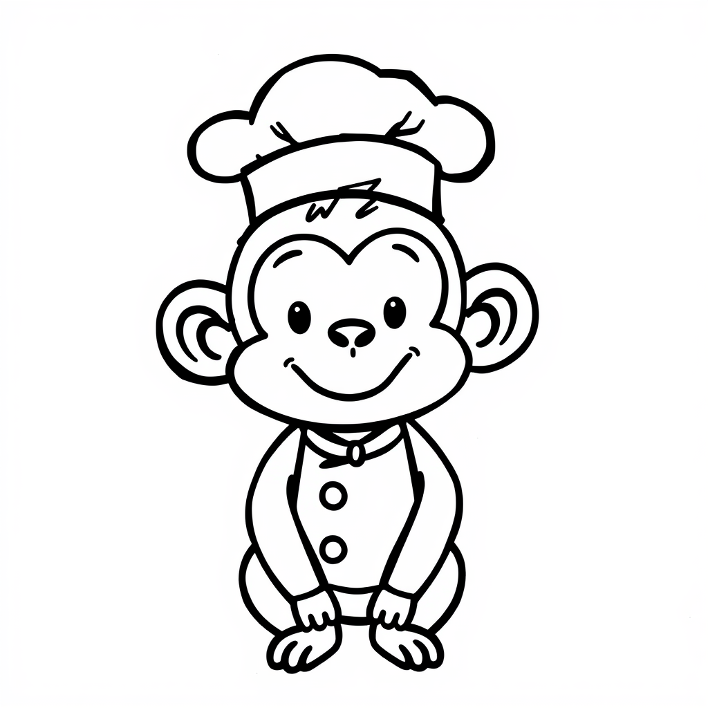 Chef Monkey with Hat