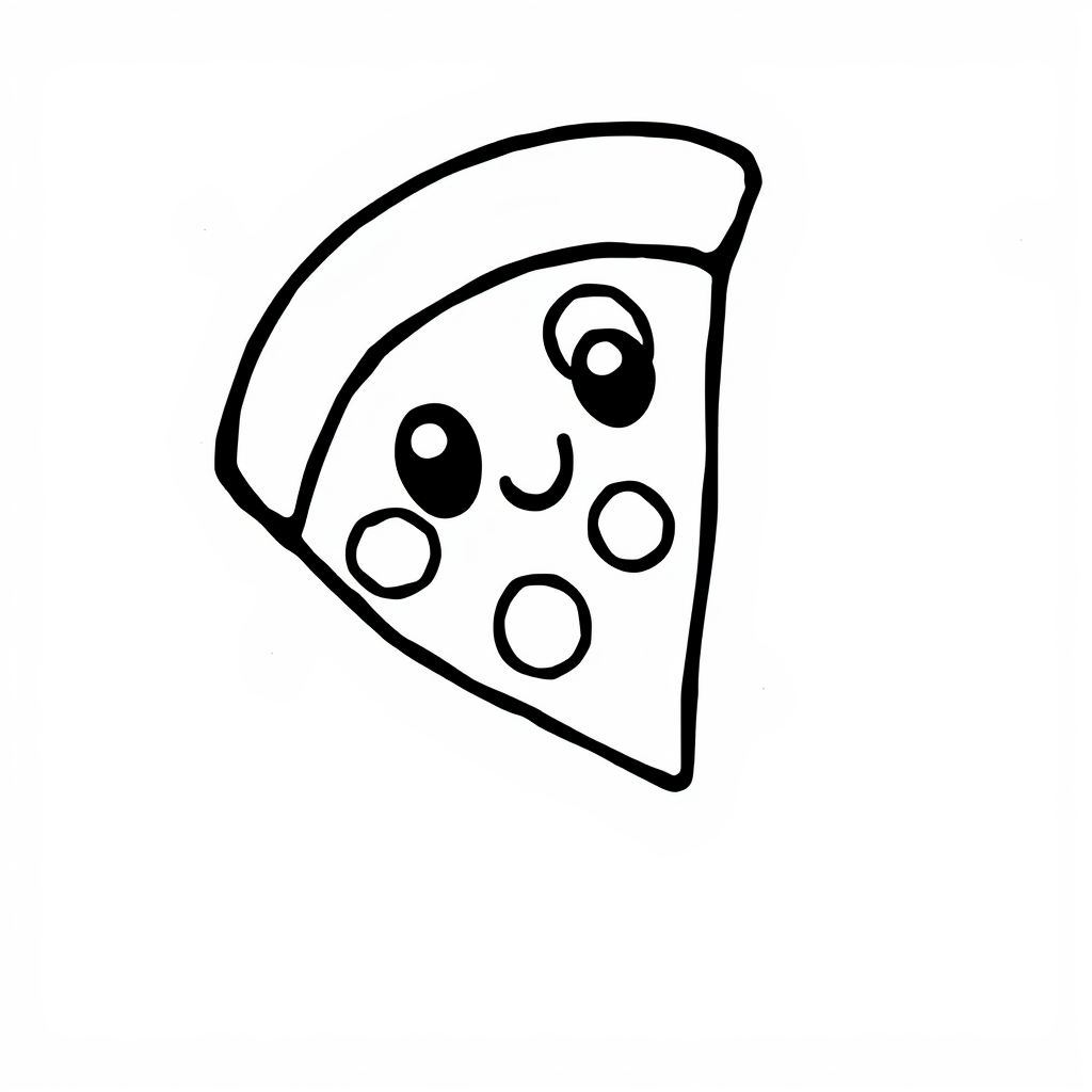 Doodle with a pizza slice