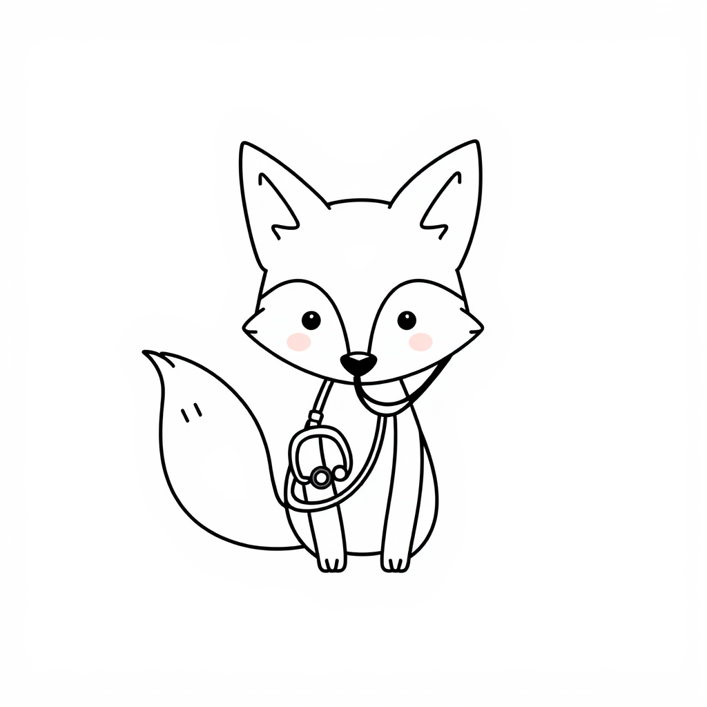 Fox doctor with stethoscope