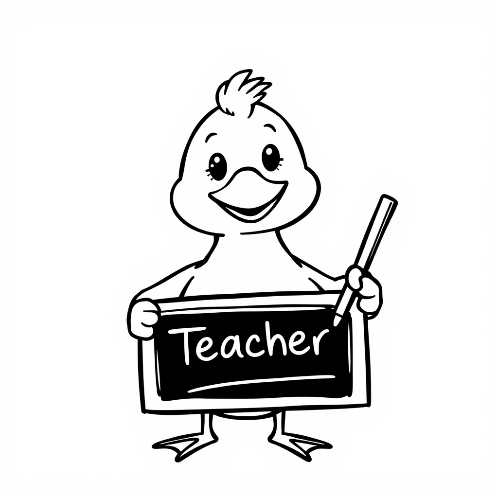 Teacher Duck with chalkboard