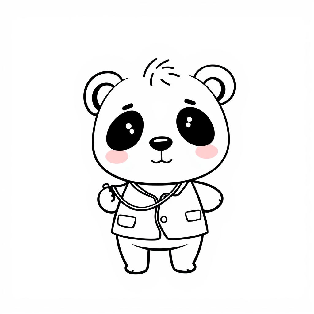 Panda Doctor with Stethoscope