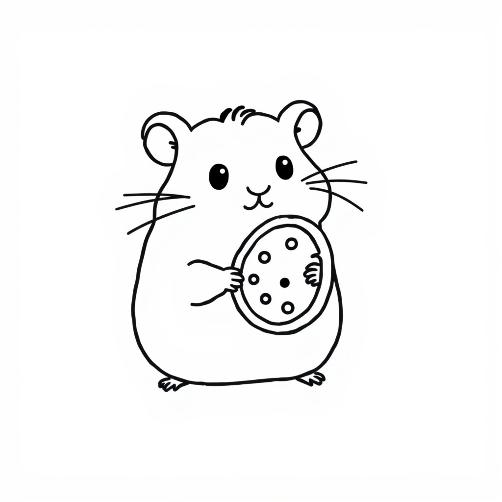 Hamster with cheese wheel