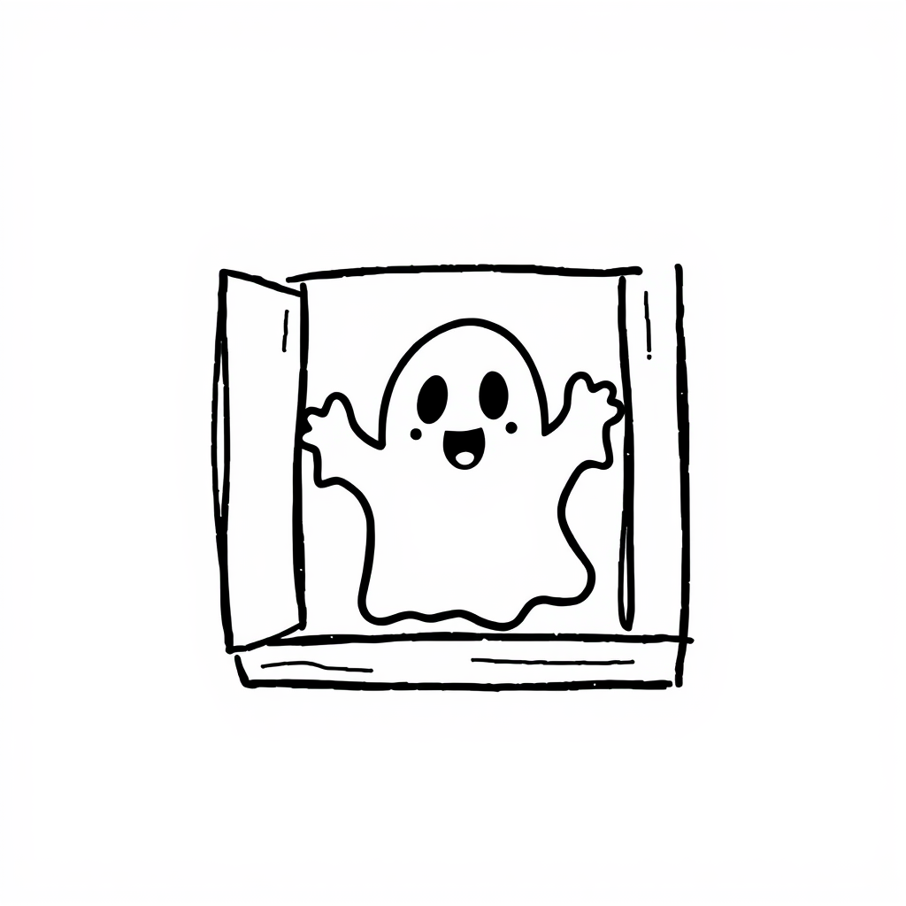 Spooky ghost in window