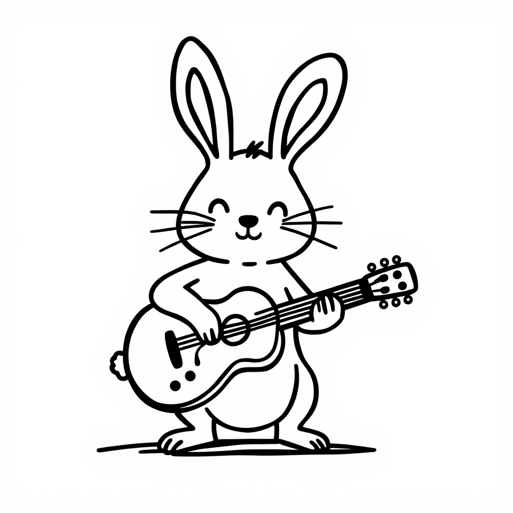 Bunny playing the guitar