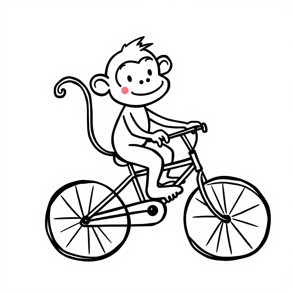 Monkey riding bicycle