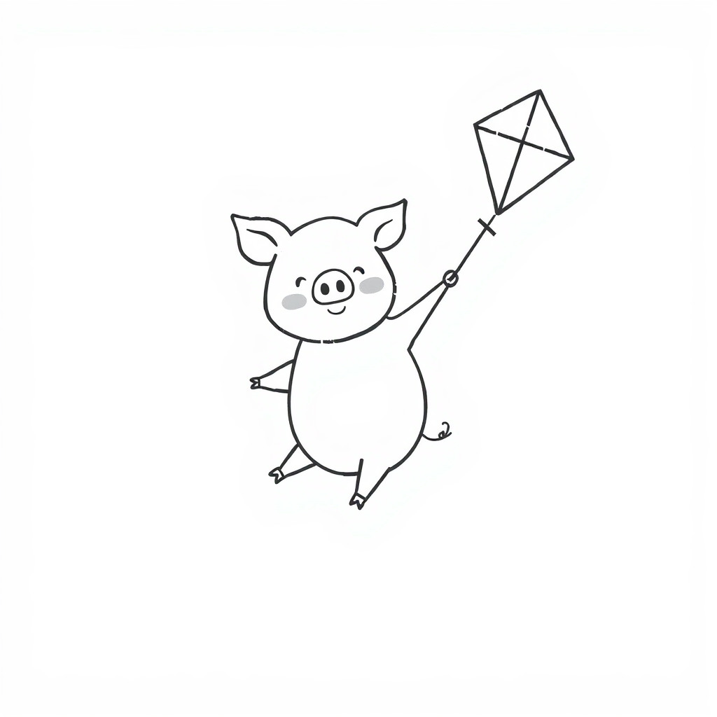 Pig flying kite