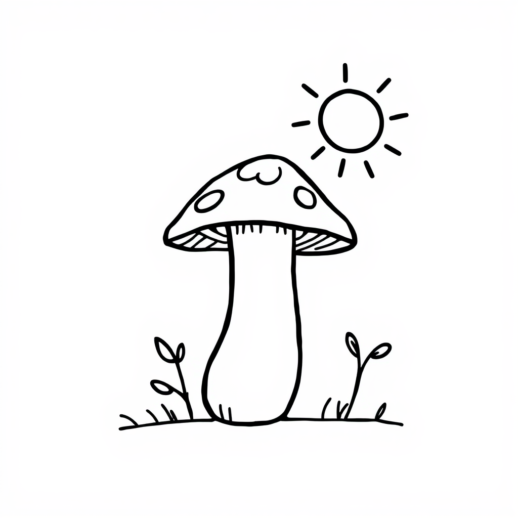 Mushroom with summer sun