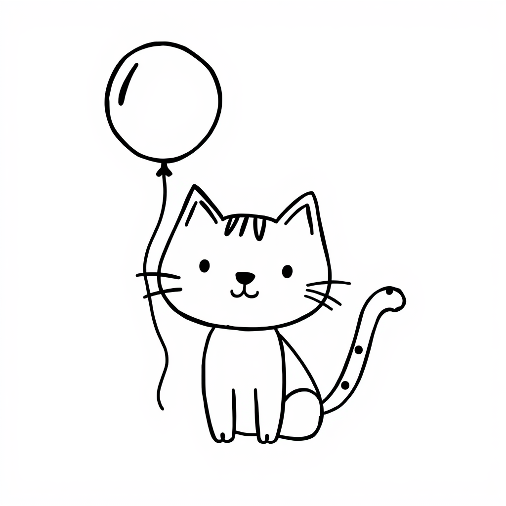 Cat with balloons